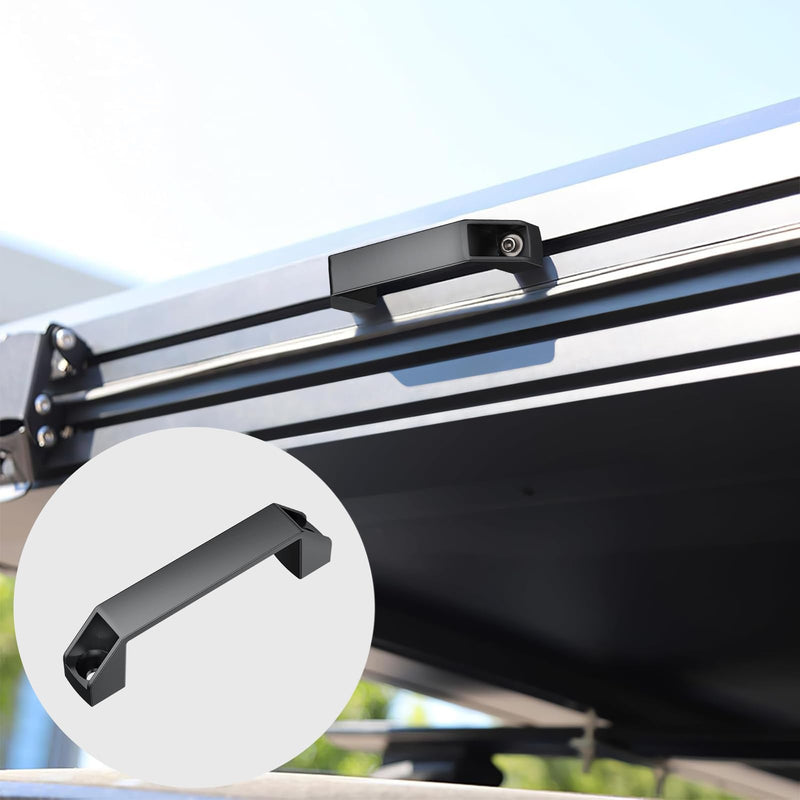 [Australia - AusPower] - JiGiU 4-Pack Aluminum Handle Aluminium Alloy Rectangular Industrial Pull Handle 120mm Hole Distance for 30 Series European Standard Aluminum Extrusion Profile -Black (4, Black, 30 Series) 