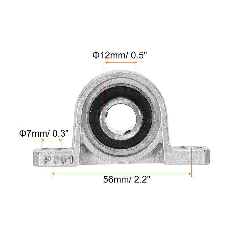[Australia - AusPower] - uxcell 6 Pcs KP001 Pillow Block Bearing 12mm Bore Zinc Alloy Inner Ball Mounted Bearing Block Insert Bearing Self-Alignment 