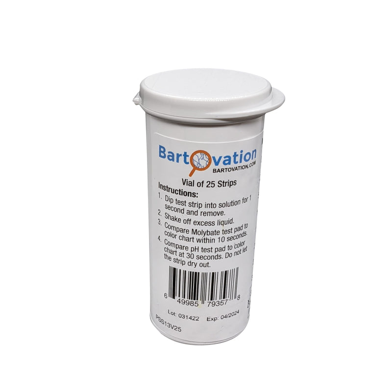 [Australia - AusPower] - Molybdate Two Pad Test Strip 0-350+ ppm & pH 5-10 [Vial of 25 Strips] 