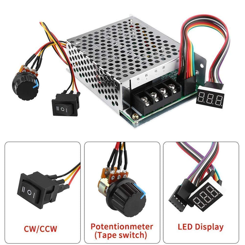 [Australia - AusPower] - PWM DC10-55V 12V 24V 36V 48V 60A PWM DC Motor Speed Controller Reversible Switch Set DC Brush Motor Tools Accessories Supplies PWM 40A 
