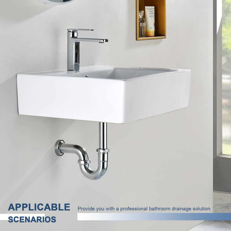 [Australia - AusPower] - ZM Brass P-trap Pipe Basin Sink Waste Kit with Reducing Washer 1-1/2'' 22GA 1-1/2 Inch. 22GA 