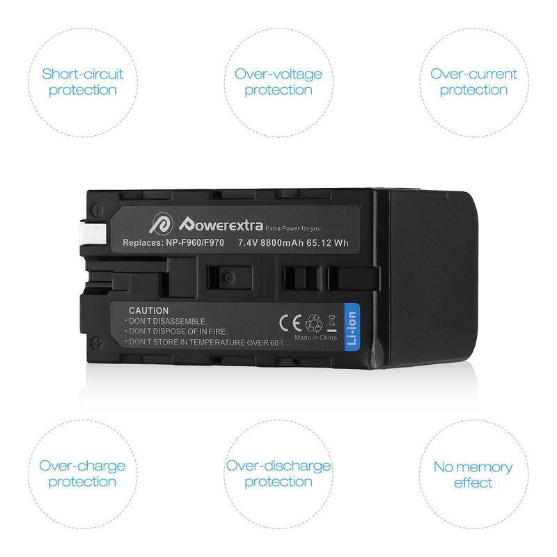 [Australia - AusPower] - Powerextra 2 Pack Replacement NP-F970 Battery Compatible with Sony DCR-VX2100, DSR-PD150, DSR-PD170, FDR-AX1, HDR-AX2000, HDR-FX1, HDR-FX7, HDR-FX1000, HVL-LBPB, HVR-HD1000U, HVR-V1U, HVR-Z1P 