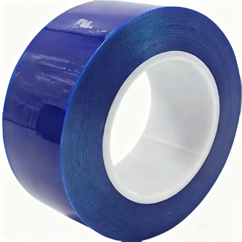 A roll of high Viscosity polyethylene Blue Adhesive Film, Suitable for Protecting car Wheels, Steel, Household appliances, Hardware and Other Materials, 2.8 inches high and 656.2 feet Long