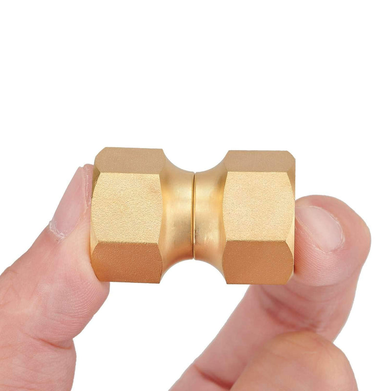 [Australia - AusPower] - 2 PCS Brass 3/8" Female Flare by 3/8" Female Flare Swivel Brass Adapter,Female Swivel Nut,Flare Tube Fitting,Valve Connector 2 PCS 3/8"x3/8" 