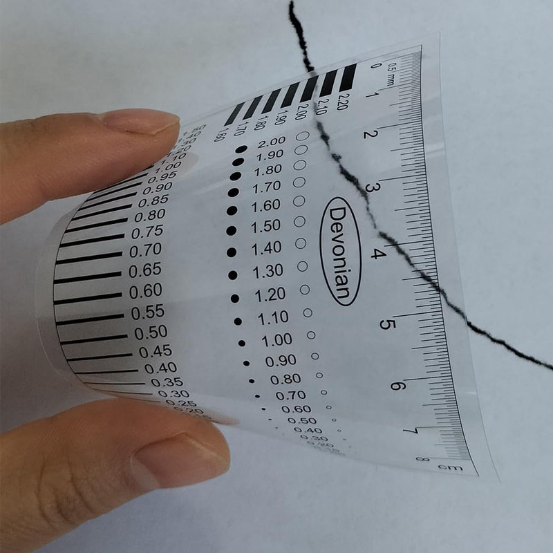 [Australia - AusPower] - Namvo Point and Line Measuring Device, Spot Card, Crack Width Ruler, Split Ruler, Comparison Card, Trachoma Comparison Sheet, Crack Comparison Ruler, Important Tools for Fault Measurement 