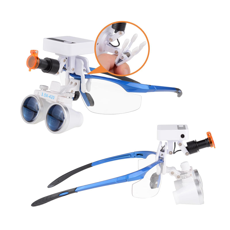 [Australia - AusPower] - REEHUT 5W LED Headlight Ultra-Light Adjustable Light Headlamp with 2 Magnetic Batteries for Medical Loupe Glasses Magnifiers 