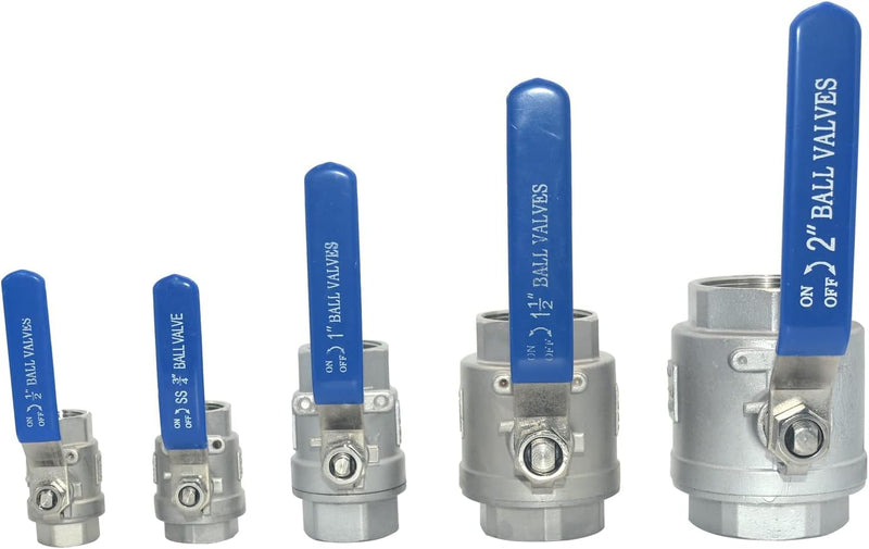 [Australia - AusPower] - Dsmpipeft1Pcs 316 Stainless Steel 1-1/2" Full Port Ball Valve with Heavy Duty Blue Vinyl Insulation Handle, NPT Female x Female Thread,1000 WOG 1.5 Inch 