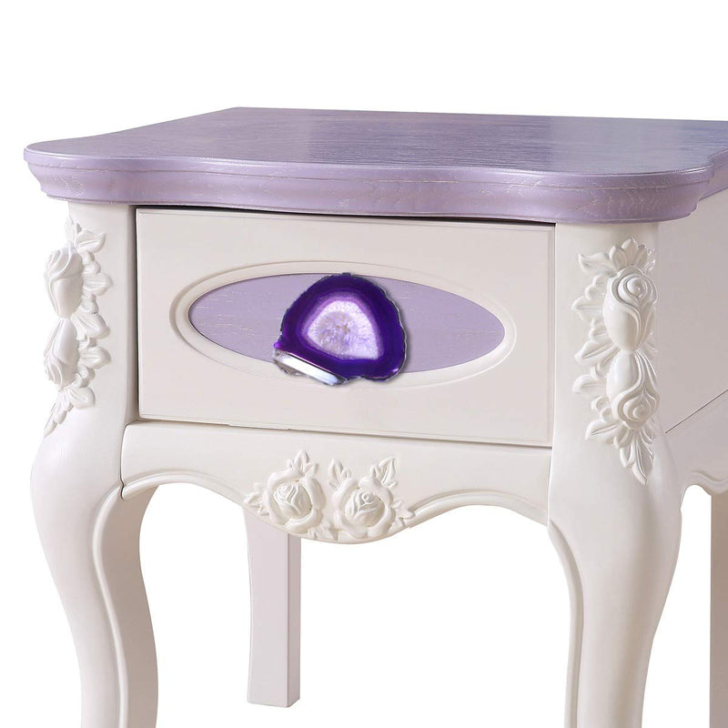 Rockcloud Pack of 4 Agate Slice Cabinet Drawer Knobs Cupboard Dresser Door Pull Home Decorative Furniture Hardware, Purple