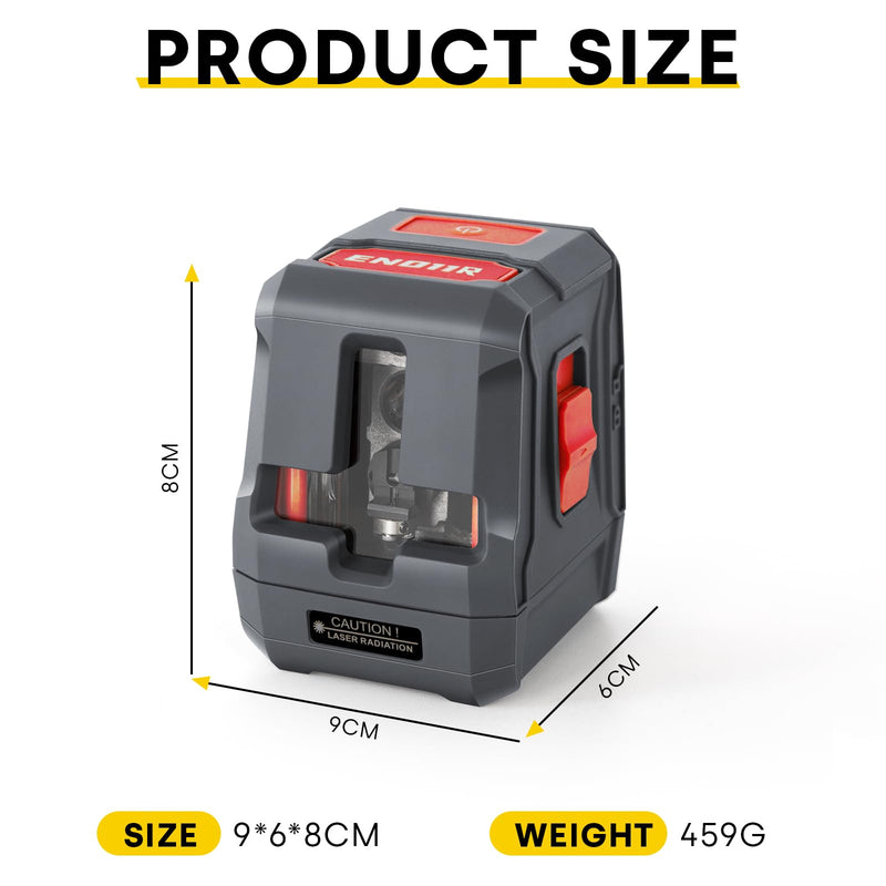 ENVENTOR Laser Level, Red Self Leveling Laser Level with Horizontal Vertical 2 Line Laser Tool 360° for Wall Picture Hanging, Waterproof Cross Line Laser Outdoor, Battery Carrying Bag Included
