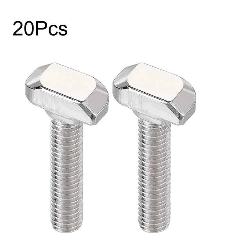 [Australia - AusPower] - M6 x 30mm T-Slot Drop-in Stud Sliding Bolts, Carbon Steel Hammer Head Bolt T Screw, T-Bolt T Shape Stud Sliding Screw for 30 Series Aluminum Profile, 20PCS M6 x 30mm 