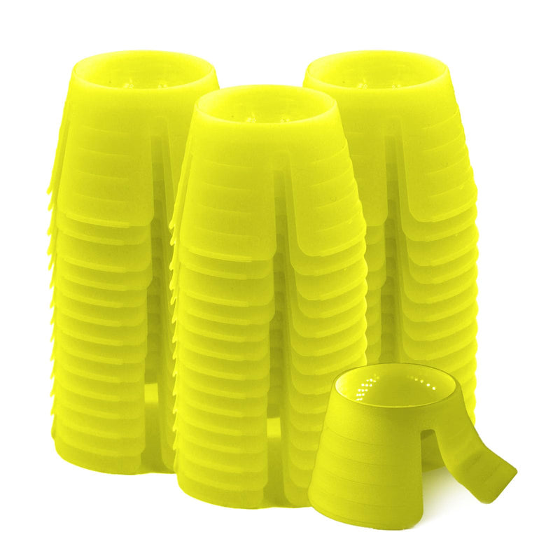 [Australia - AusPower] - 100Pcs Plastic Disposable Dental dappen Dish with Bendable Hinge Wide Base Makes Dish Stand Firmly, Neil dappen Dish, Eyelash dappen Dish Assorted Colors 100 