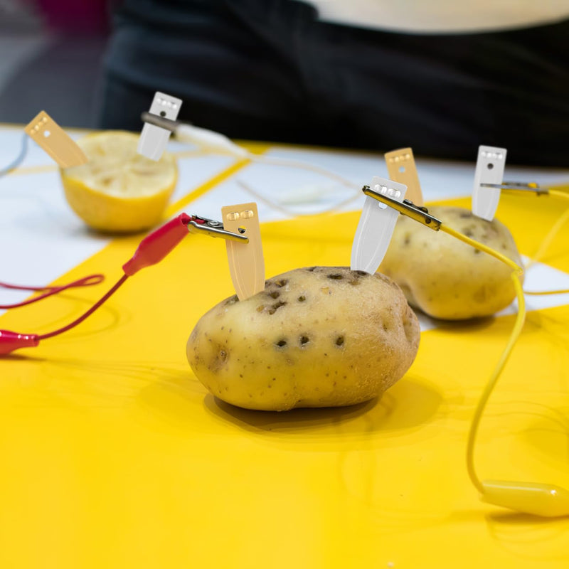 DOITOOL Copper and Zinc Electrode Strips 30Pcs for Fruit Battery Science Experiments Educational DIY Kit 1.57X0.51 Inches Each