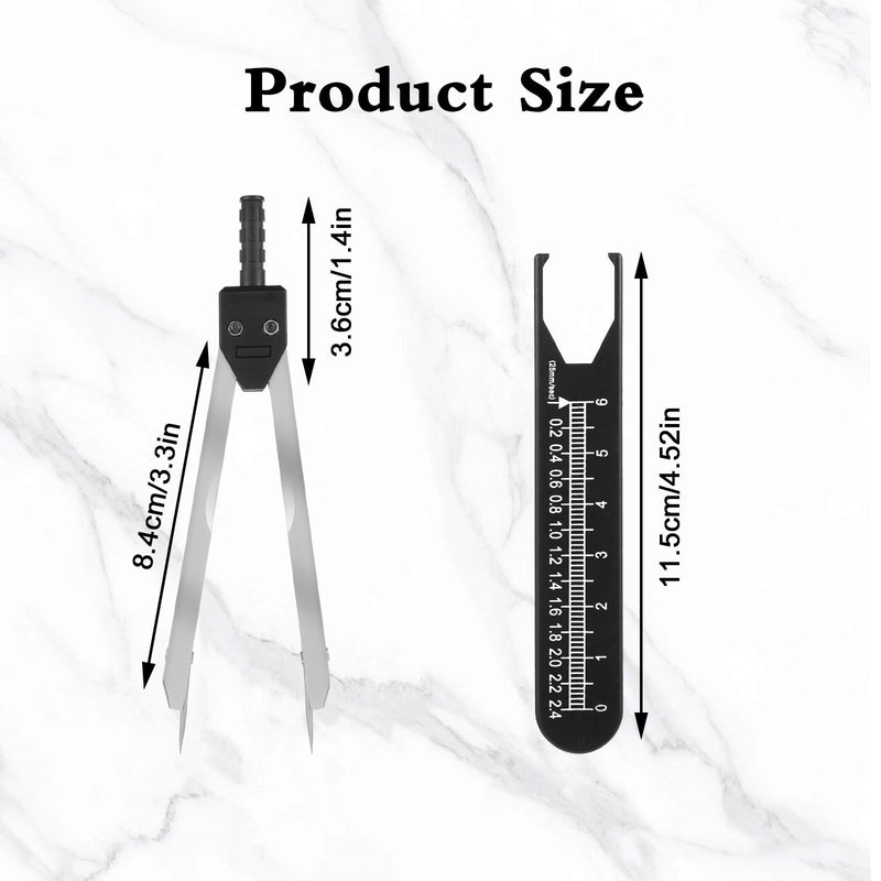 [Australia - AusPower] - EKG Calipers ECG Calipers Measuring Tool Nursing or Doctor Caliper Divider for Measuring Drafting Electrocardiographs wif Ruler(Black) Black 