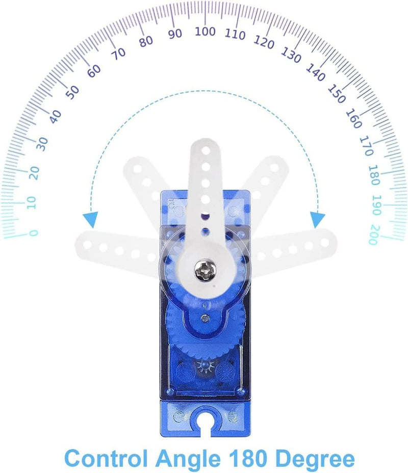 Sg90 9g Micro Servo Motor, Miuzei Mini Small Servos Motor Kit Metal Gear for Arduino RC Car Airplane Robot (20) 20