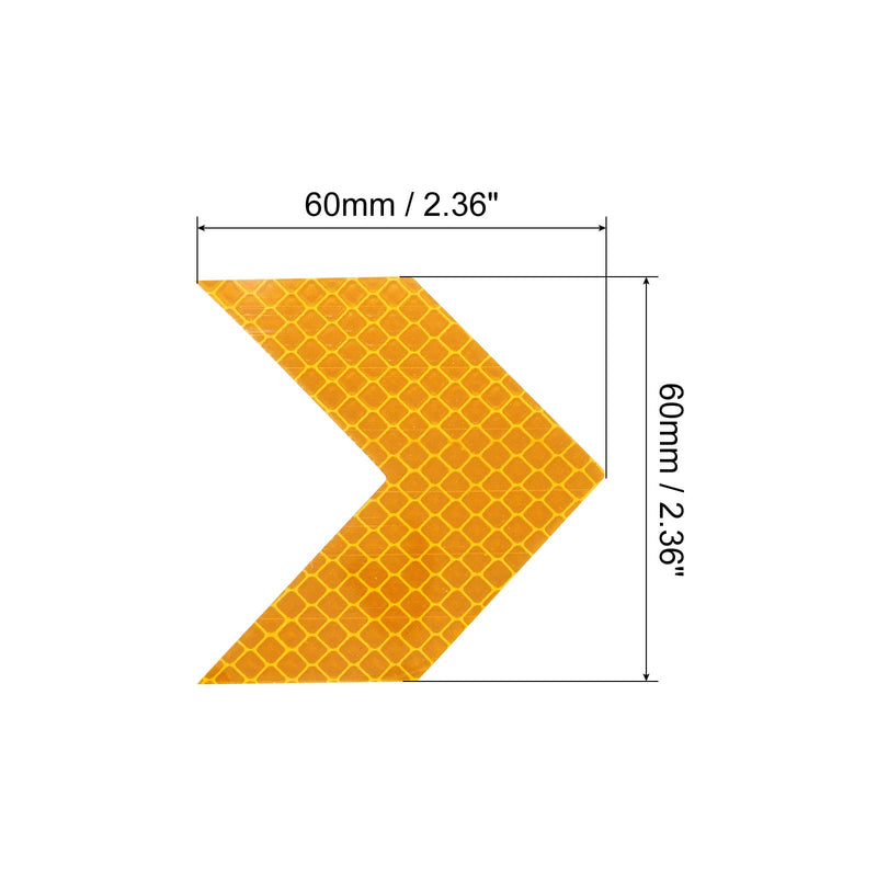 PATIKIL Reflective Stickers, 20 Pack 2.36 x 2.36 Inch Waterproof Adhesive High Visibility Night Caution Warning Arrow Shape Safety Tape Reflector for Trucks Trailers Cars, Yellow