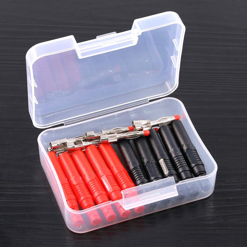[Australia - AusPower] - Swpeet 10Pcs Brass Insulated Safety Seal Protection Shrouded Straight 4mm Banana Plugs, Solder Cable Connector Adapters for Multimeter Test Probes Straight Wire Solder DIY Shrouded Insulated 