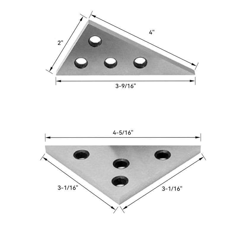 [Australia - AusPower] - HFS Solid 30-60 - 90 Angle and 45-45 - 90 Angle Plate Set Plates Steel 2pcs Set (Plastic Case) 