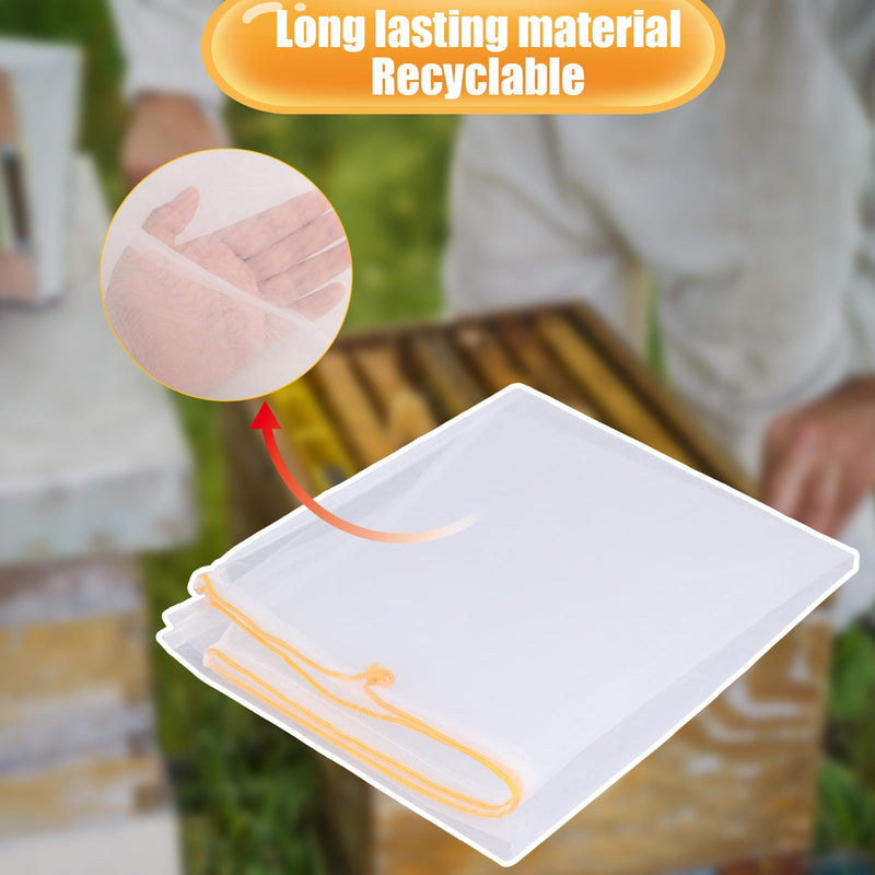 [Australia - AusPower] - PEUTIER Pack of 2 Honey Filter Bags, 57.5 x 46 cm, Fine Mesh Nylon Strainer Bag with Adjustable Drawstring, Reusable Honey Filter Cloth, Nut Milk Bag, Beekeeping Supplies for Beginners for Farmers 