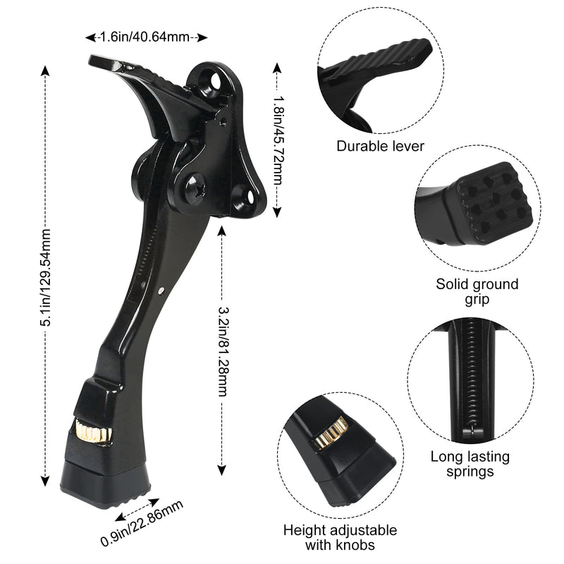 [Australia - AusPower] - Black Kick Down Door Stoppers for Bottom of Door, Heavy Duty Kickdown Door Stop, Adjustable Door Stoppers, One Touch Kick Down Stopper (4 Inch x 1 Pack) Black 4 inch x 1pack 