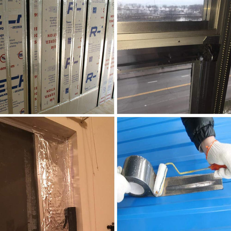 LLPT Aluminum Foil Tape 2 Inches x 108 Feet 5.9 Mil Extra Thick Strong Adhesive HVAC Sealing Hot Cold Air Duct Tape for Pipe Metal Repair (AF208) 2" x 108 Ft