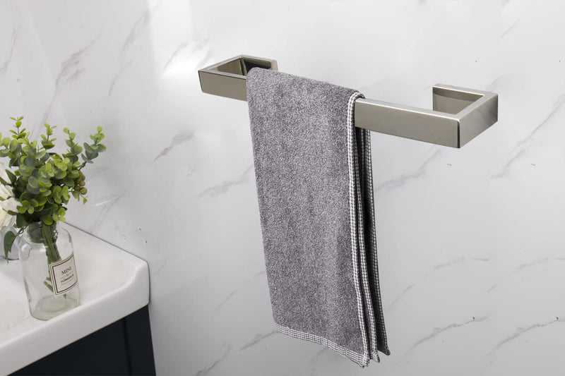 TocTen Bath Towel Rack - Square Base Thicken SUS304 Stainless Steel Towel Bar for Bathroom, Bathroom Bar Accessories Towel Rod Heavy Duty Wall Mounted Towel Holder (Polish Chrome, 16 Inch) Polish Chrome