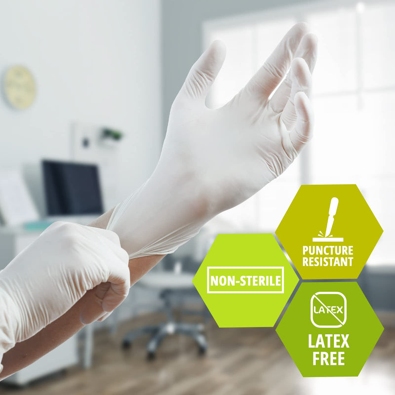 [Australia - AusPower] - MED PRIDE Medical Latex Examination Gloves (Medium, 100-Count) Ultra-Strong 5 mil Thick, Disposable Powder-Free Gloves for Healthcare & Food Handling Use Medium/100 
