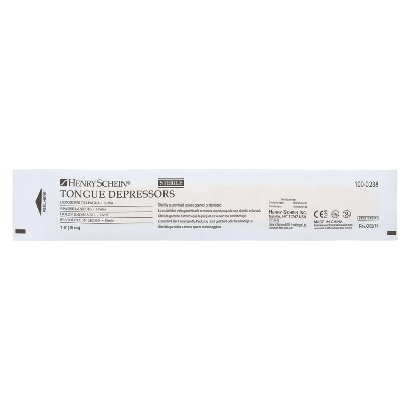 [Australia - AusPower] - Sterile Tongue Depressor, 6-Inch Adult Size - Disposable, Splinter- Free Wood - Versatile for Medical, Arts, and Crafts- 100/Box Pack of 1 