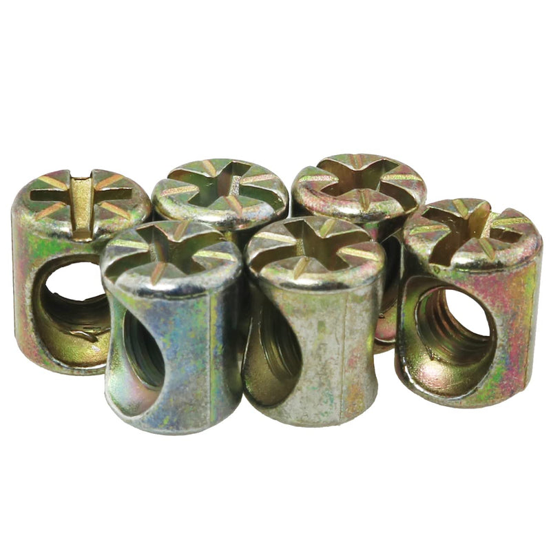 [Australia - AusPower] - Cross Dowels/Barrel Nut FMHXG 20PCS M6x13mmx10mm Cross Dowels Slotted Barrel Nuts for Furniture Beds Crib Chairs, Barrel Nuts 