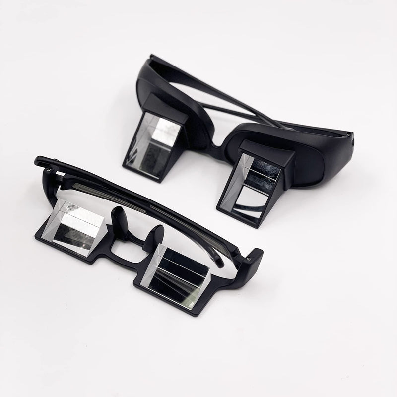 [Australia - AusPower] - Lazy Glasses Laying Down Light Prism Glasses 90°Angle Prism Glasses Neck Relaxer for Lying down Reading and Watching Black 