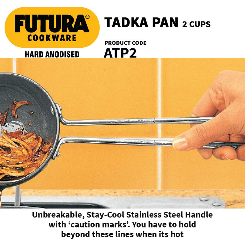 FUTURA Anodised Heating Pan, 4.72 IN, Black 2 CUP