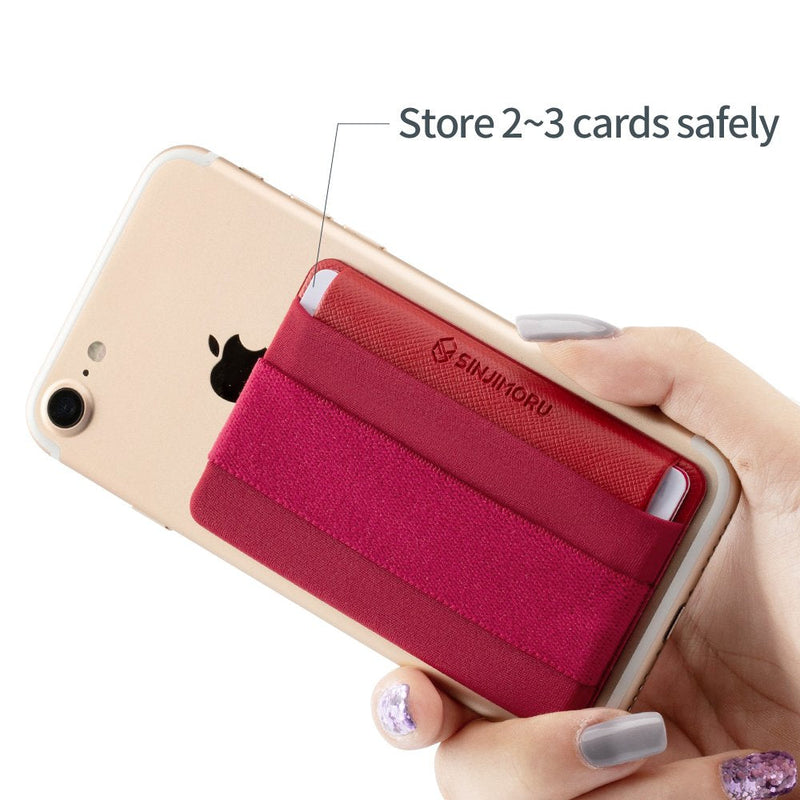 [Australia - AusPower] - Sinjimoru Phone Grip Credit Card Holder with Flap, Secure Stick-On Wallet as Phone Finger Strap Adhesive ID Card Case for iPhone Case. Sinji Pouch B-Flap Black 