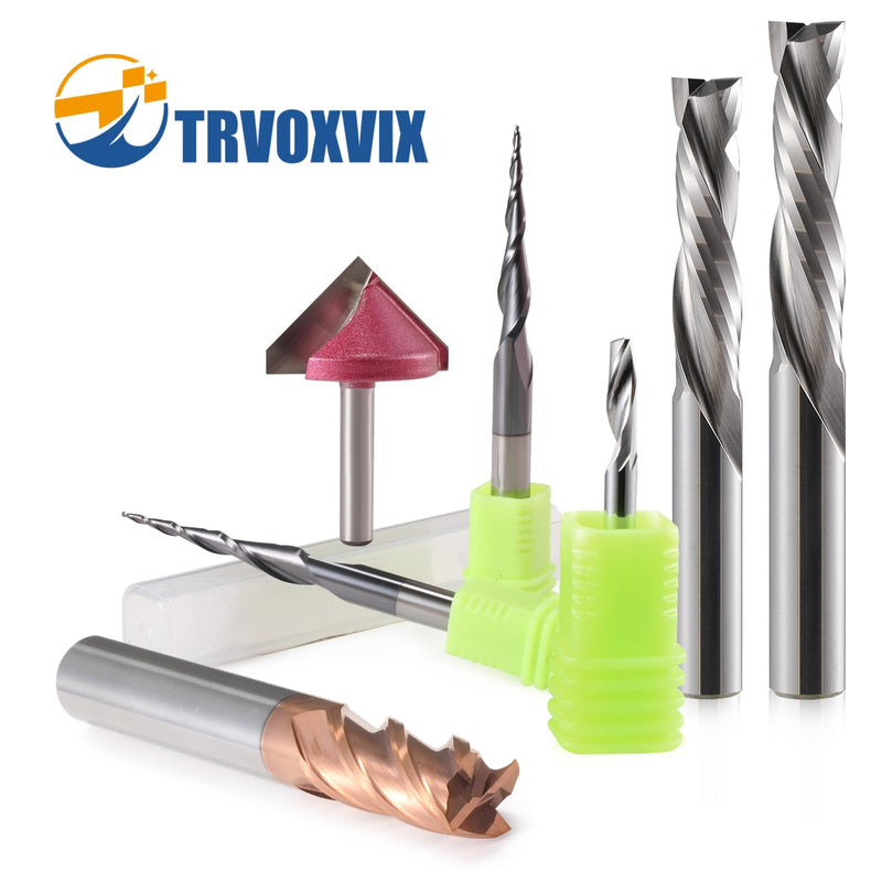[Australia - AusPower] - 8 mm Shank Compression CNC Milling Cutter End Mill 2 Pieces 2 Flute Spiral Groove Cutter 35 mm Cutting Length Up & Down Cut Spiral Cutter Bit Solid Carbide End Mill Groove Cutter for Wood, Density 8x35x70mm 