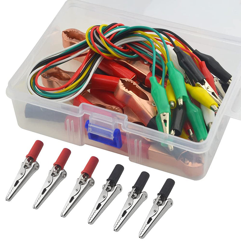 [Australia - AusPower] - WMYCONGCONG 50 PCS Metal Alligator Clips Electrical Crocodile Clips Car Battery Electric Test Clips Alligator Clamps 50A + Alligator Clips Electrical Test Leads for Electric Experiment Testing 