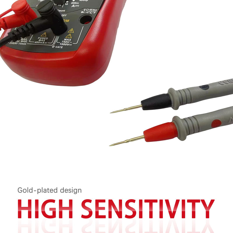 [Australia - AusPower] - 2PCS Digital Multimeter Test Leads Set with 2PCS 10A Alligator Clips 