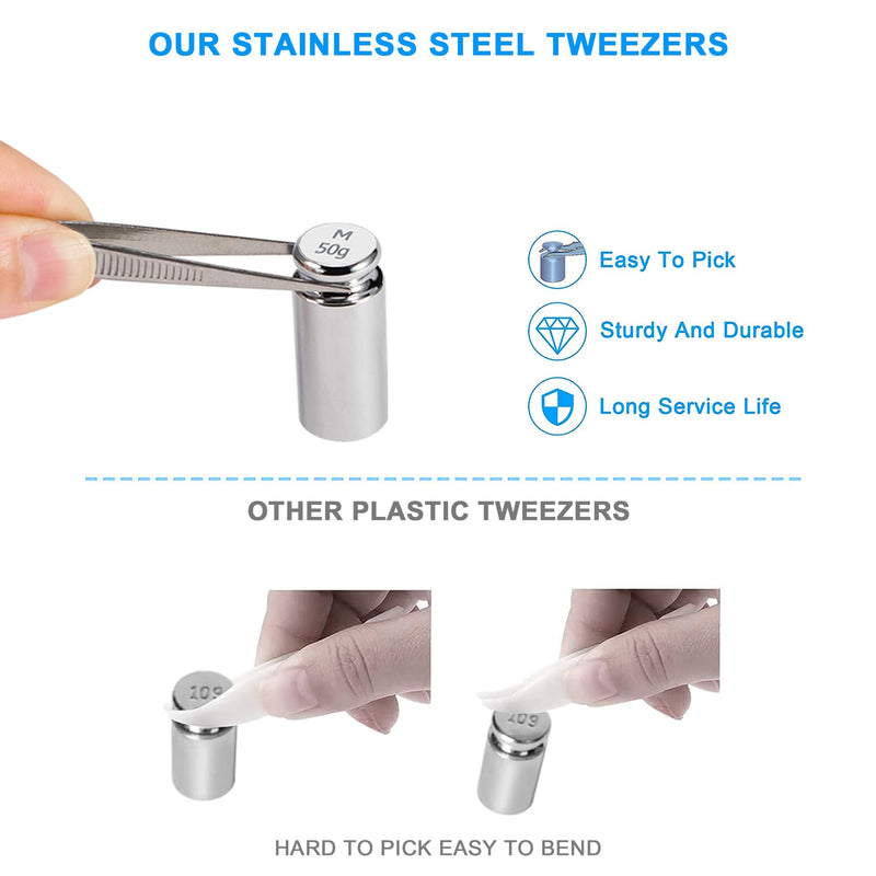 [Australia - AusPower] - GRAM PRES Calibration Weights 210 g, 9 Pieces Stainless Steel Scale Calibration Weight Kit, 1 g 2 g 5 g 10 g 20 g 50 g 100 g Calibration Weight with Storage Box, Tweezers for Digital Scale 
