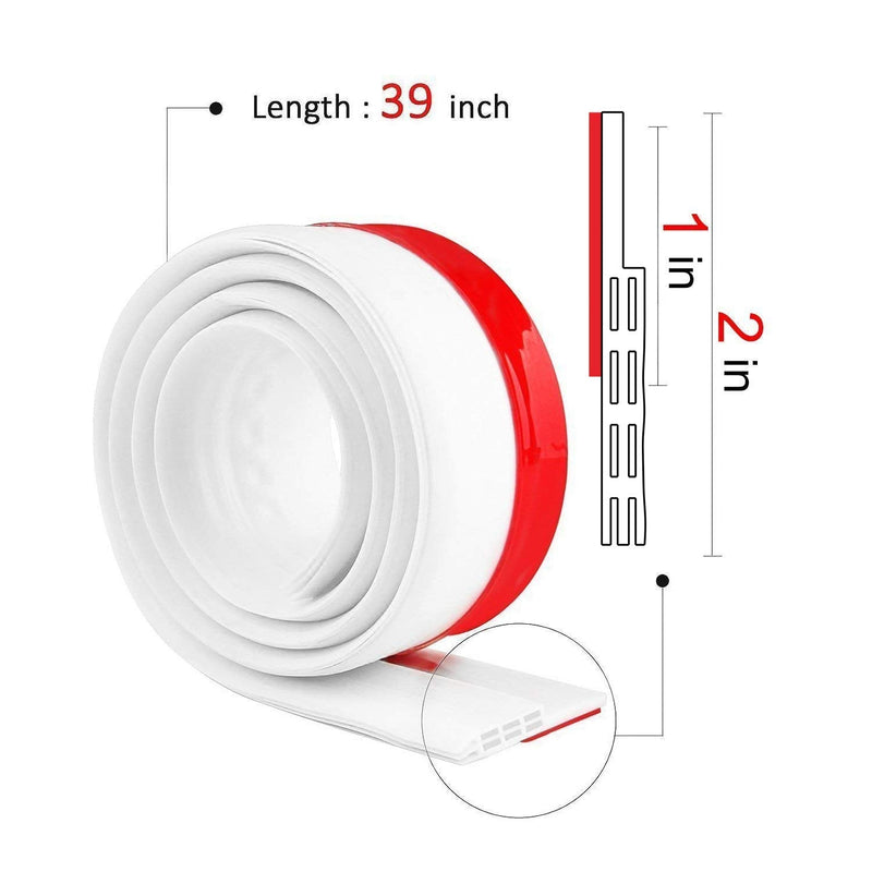 [Australia - AusPower] - Suptikes Door Draft Stopper Under Door Seal for Exterior/Interior Doors, Strong Adhesive Door Sweep Soundproof Weather Stripping, 2" W x 39" L, White 