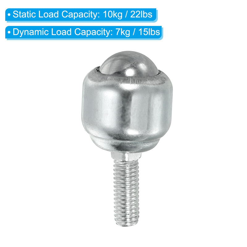 [Australia - AusPower] - PATIKIL Roller Ball Transfer Bearing 1/2", 8 Pack Load 15lbs Stud Mounted Carbon Steel Rotation Caster Unit for Conveyor Roller Stand Transmission 1/2" 