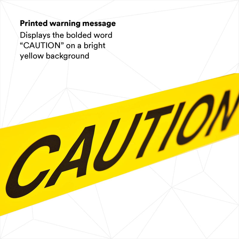 3M Scotch Barricade Tape 301, with "CAUTION" text, 3 in x 300 ft, Yellow, Pack of 1 Roll 300 Foot Length