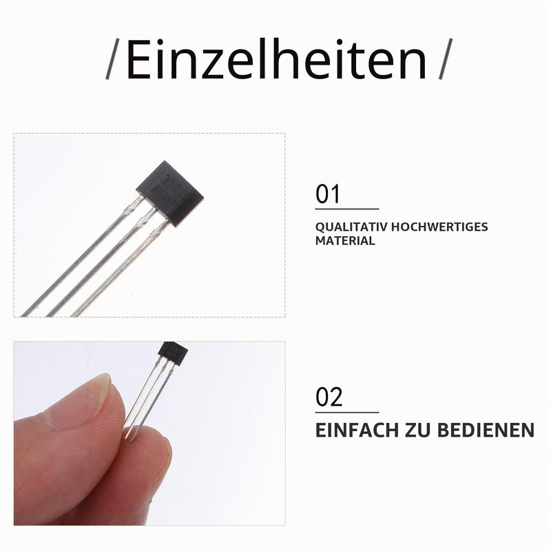 VILLCASE A3144 Hall Effect Sensors, Pack of 25, 3-Pin Magnetic Detector for Brushless Electric Motors, Linear Hall Sensors for Electrical Controls and Sensor Applications