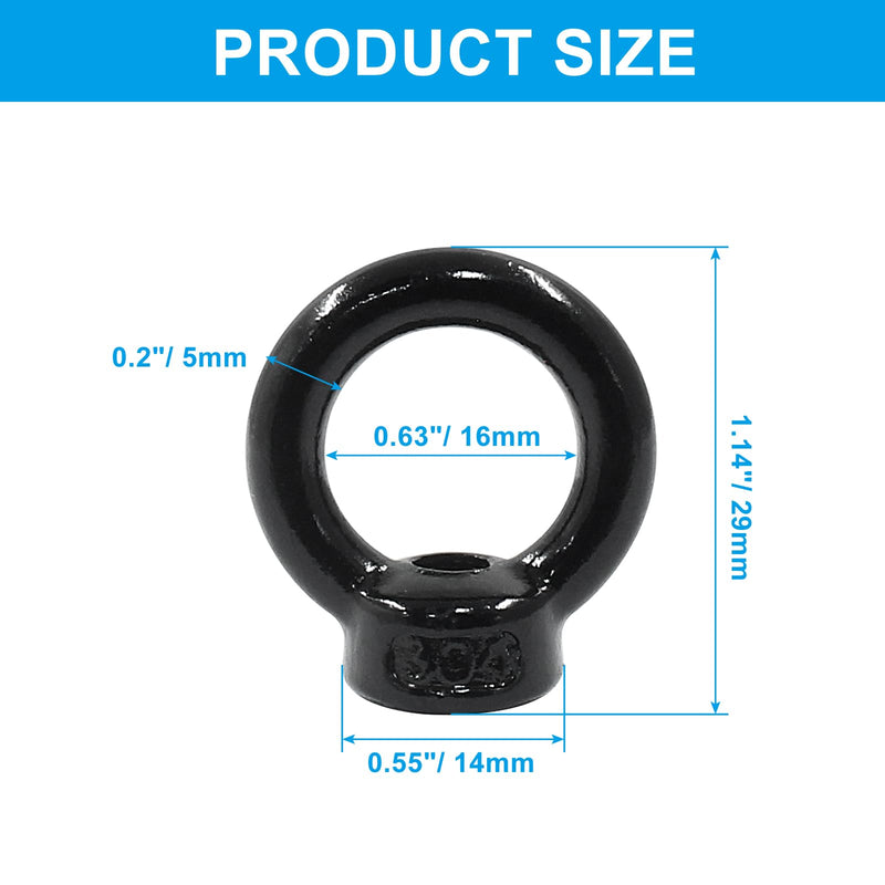 [Australia - AusPower] - 6PCS M6 Eye Nuts, Stainless Steel Lifting Eye Nut Fastener Ring Shape EyeNut 