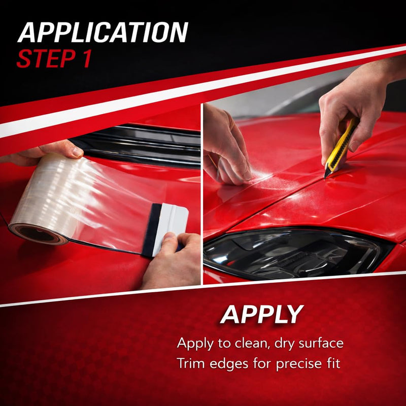 ArmorDillo Temporary Paint Protection Film 3" x 100', Clear Adhesive Car, Bike, Auto Paint Protect Film Tape, Perfect for First-Time Users, Clear PPF, for Track Day, Road Trips, Free Utility Knife