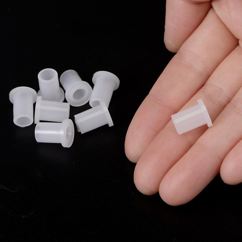 [Australia - AusPower] - 12pcs Nylon Flanged Sleeve Bearings [5mm Bore x 7.1mm OD x 11.5mm Length] Nylon Plastic Bushings for Shaft, White 
