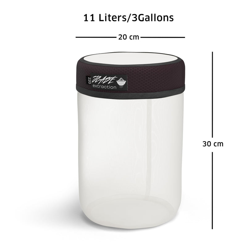 [Australia - AusPower] - Bubble Bag - 11 Litre / 3 Gallon 220 Micron All-Mesh Zip Filter Bag 20 x 30 cm for Bubble Machine - Perfect for Herb Extraction | Essential Oils | Coffee & Beer Brewing 