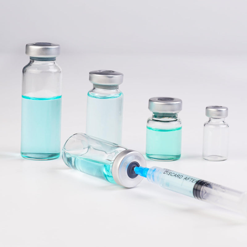 10ml Glass Vials for Injection, with Self Healing Injection Port, Transparent Sealed, Empty Vials for Injection (50, 10ml) 50