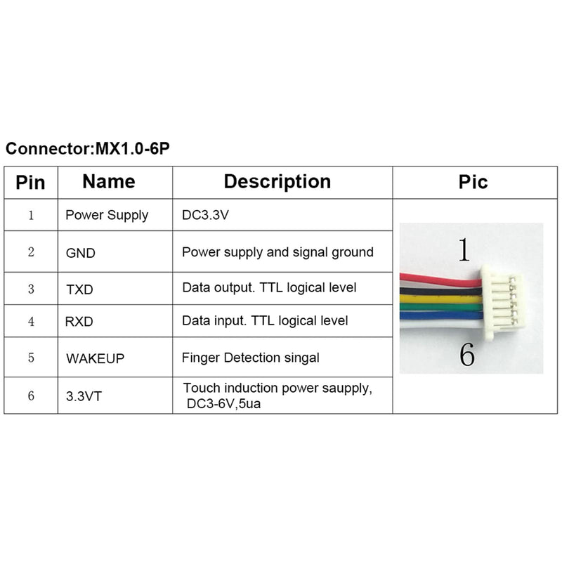 [Australia - AusPower] - Fingerprint Identification Module, R503 Circular Capacitive Fingerprint Identification Module with 2-Color Ring Indicator Light for Access Control/Help Desk/Security Box 