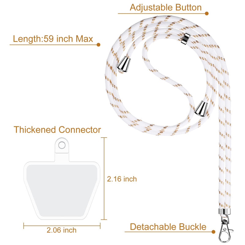 [Australia - AusPower] - Weewooday 4 Pieces Universal Cell Phone Lanyard Around The Neck Phone Lanyard Crossbody Adjustable Nylon Phone Lanyard Patch with Neck Strap for Most Phones(Bright Color Series) Bright Color Series 