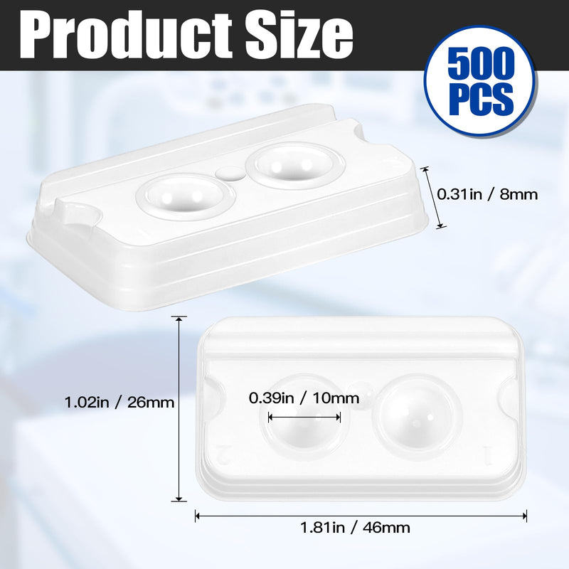 [Australia - AusPower] - 500 Pcs Disposable Dental Mixing Well 2 Wells Plastic Mini Mixing Trays for Mixing Materials (2 Wells, White) 500 