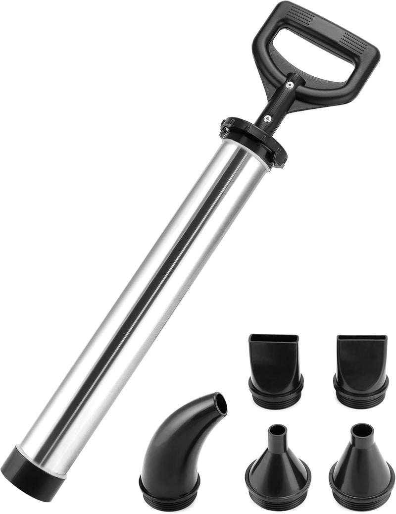 Mortar Pointing Grouting Gun, Cement Caulking Pump with 5 Nozzles for Grouting of Doors & Windows, Stainless Steel Mortar Sprayer Applicator Tool for Grouting, Sealing, Joint Filling (Black) Black