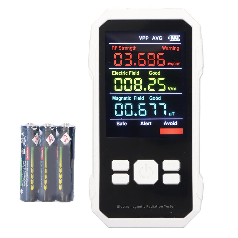 [Australia - AusPower] - EMF Meter, Handheld Digital LCD EMF Detector for Home EMF Inspections, Office, Outdoor and Ghost Hunting (White) 