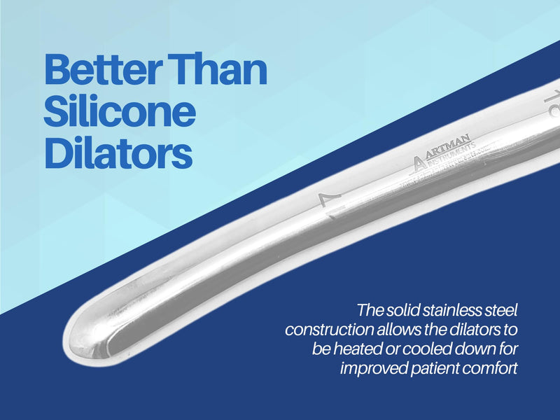 [Australia - AusPower] - 8 Hegar Dilator Sounds Set, 7.5 Inch Double Ended, Stainless Steel, Temperature Control, Autoclavable, Compact Storage Case, Sizes 1mm to 16mm 